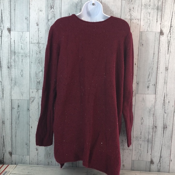 Apt.9 Asymmetrical Hem Metallic Sweater Extra Large - Picture 3 of 8
